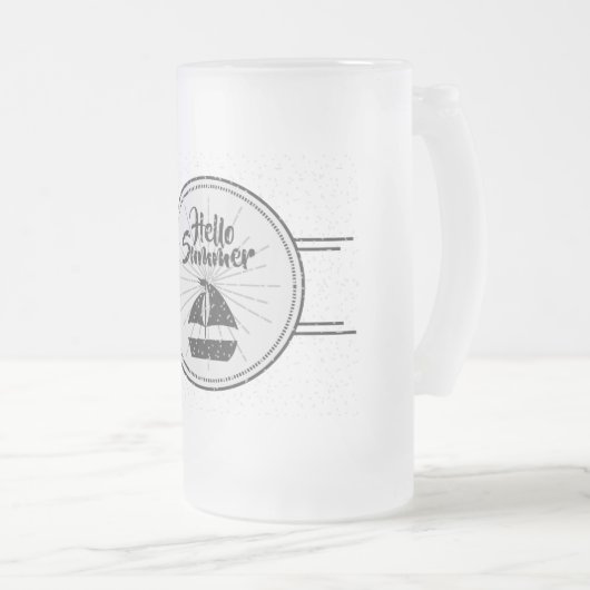 mok Hallo zomerbevuilde glazen bier (Voorkant rechts)