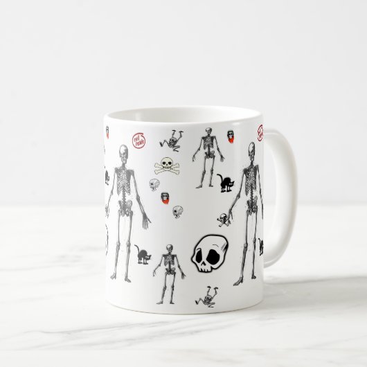 mok halloween skelet (Voorkant rechts)