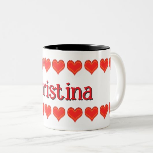 Mok - Harten met naam (Voorkant rechts)