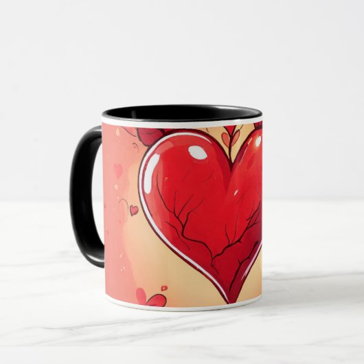 #mok #heart print mok "Liefde in elke slok: hart (Voorkant links)