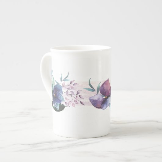 Mok hedendaags blauw Hydrangea Floral Bone China (Links)