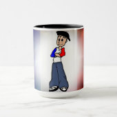 Mok hedendaagse Franse vlag en tekenfilm (Midden)