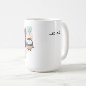 Mok heeft een leuke illustratie. (Voorkant rechts)