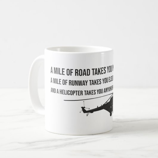 Mok helikopter met offerte (Voorkant links)