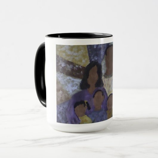 mok "Het gezin" (Voorkant links)