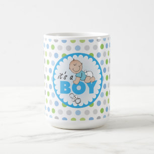 Mok/Het is een jongen met Polka Dots Koffiemok