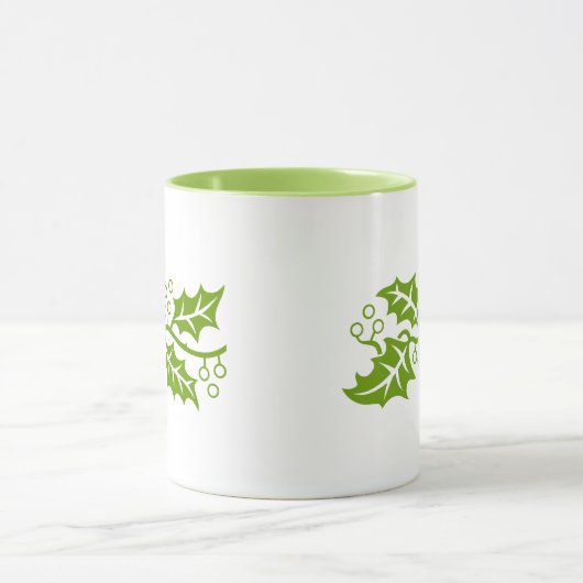 Mok - Holly bladeren in groen (Midden)