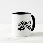 Mok - Holly Leaves in Black en White (Voorkant rechts)