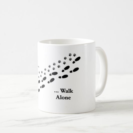 mok hondenliefhebber I Loop nooit alleen Pawprint (Voorkant rechts)