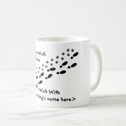 mok hondenliefhebber I Loop nooit alleen Pawprint (Voorkant rechts)