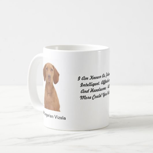 Mok Hongaarse Vizsla - met twee beelden en een mot (Voorkant links)