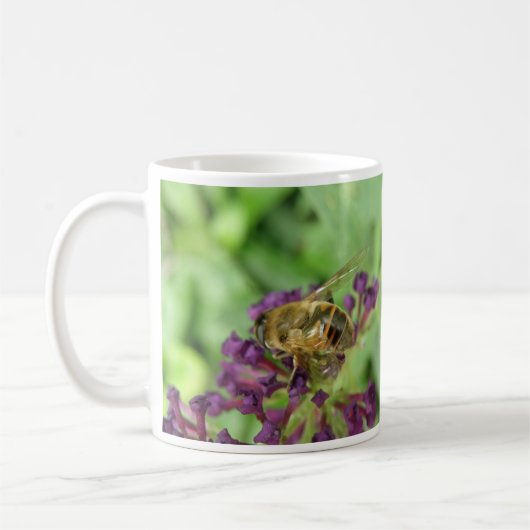 Mok Honingbijen en paarse bloemen (Links)