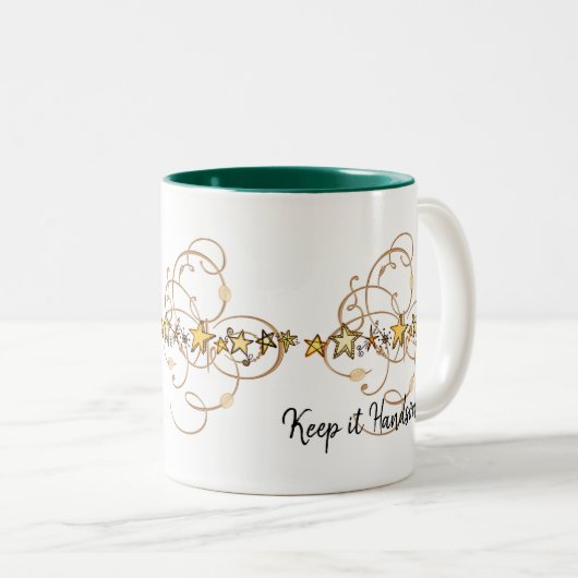 Mok Houd het handige gouden sterren groen (Voorkant rechts)