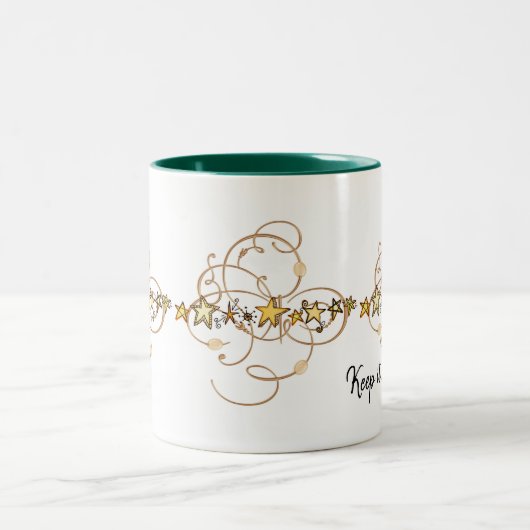 Mok Houd het handige gouden sterren groen (Center)