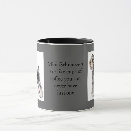 Mok Humoureuze mini Schnauzer en koffie (Midden)