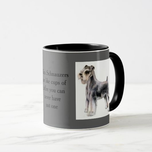 Mok Humoureuze mini Schnauzer en koffie (Voorkant rechts)