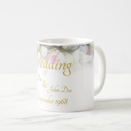 Mok huwelijk - bruid met kleurrijke bruiloft (Voorkant rechts)