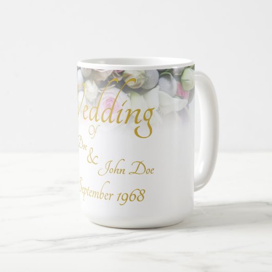 Mok huwelijk - bruid met kleurrijke bruiloft (Voorkant rechts)