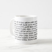 Mok: "Ik heb alleen Vowels!" Koffiemok (Voorkant links)