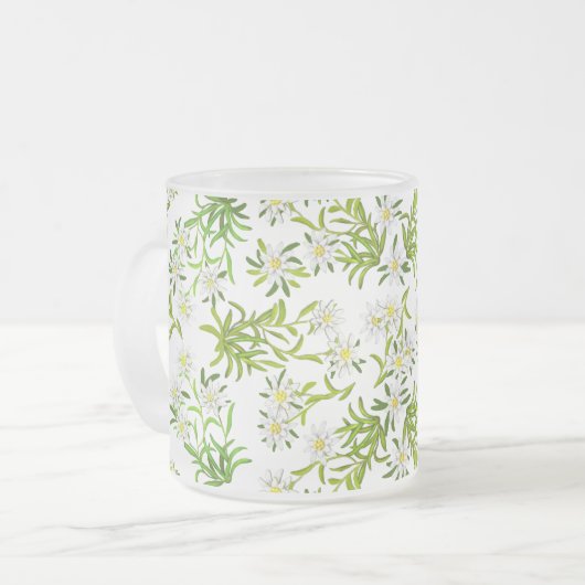 Mok in de Zwitserse bergen Edelweiss-bloem (Voorkant links)