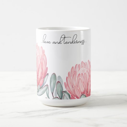 Mok ingericht met charmante, delicate bloemen. (Center)