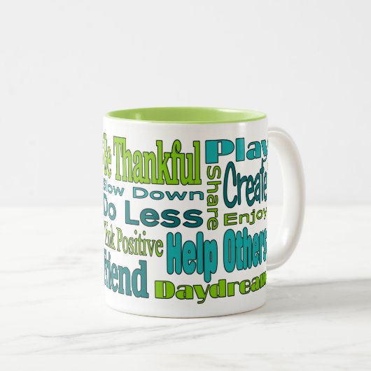 Mok Inspirerend Word Cloud Coffee (Voorkant rechts)