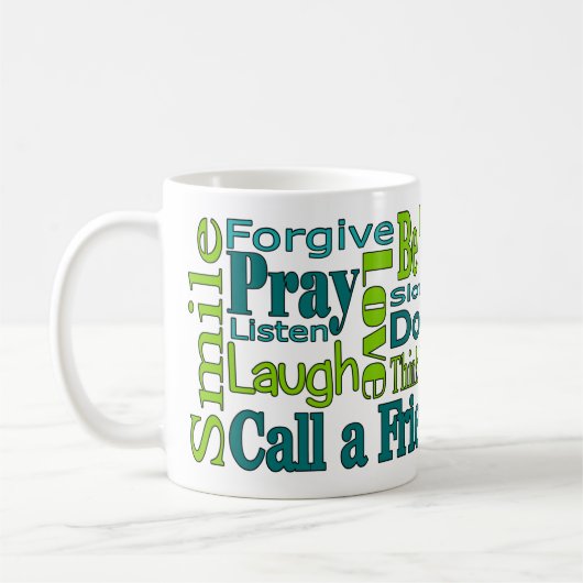 Mok Inspirerend Word Cloud Coffee (Links)