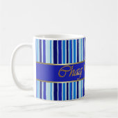 Mok joodse Feestdagen Blauwe Stripes (Links)