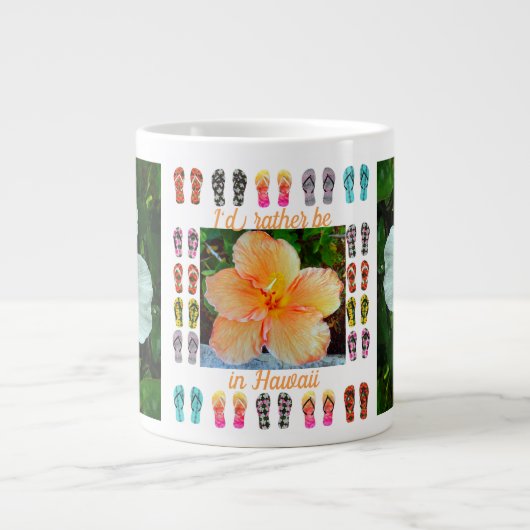Mok, Jumbo 20 oz., Hawaiian Hibiscus Tapestry Grote Koffiekop (Voorkant)