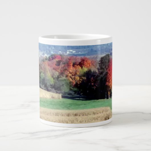 Mok, Jumbo 20 oz. Wisconsin Countryside Herfst Grote Koffiekop (Voorkant)