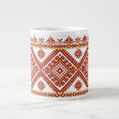 Mok Jumbo Red Ukraine Cross Stitch Embroidery (Voorkant)