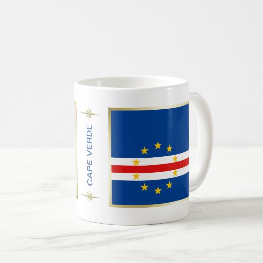 Mok Kaapverdische vlag + kaart (Voorkant rechts)