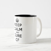 MOK: Kalm houden en Cure CF Tweekleurige Koffiemok (Voorkant rechts)