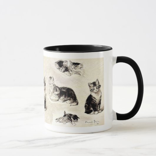 Mok: "Katten eten en spelen" Mok (Rechts)