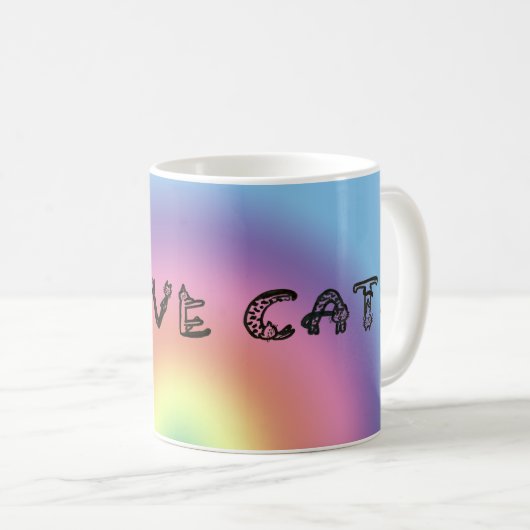 Mok - Kattenbrieven en regenboog (Voorkant rechts)