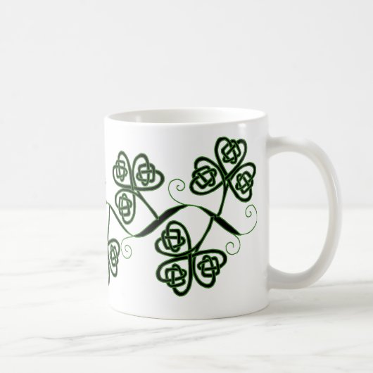 Mok Keltische knoop-niet klaver in zwart-wit (Rechts)