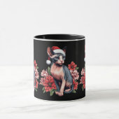 Mok | Kerst Sphynx Kat Dragen van een Santa Hoed (Midden)