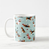 Mok kerstbeagles blauw koffie (Links)