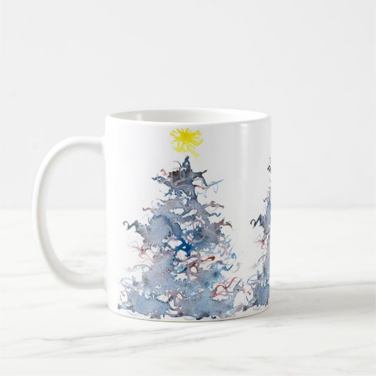 Mok kerstbomen, blauw (Links)