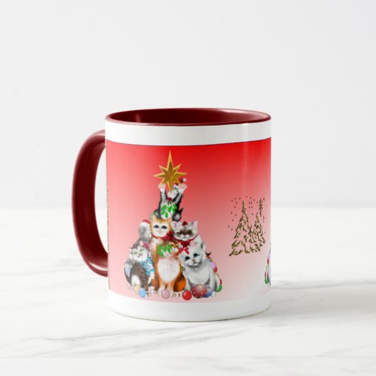 Mok kerstboom Kittens (Voorkant links)