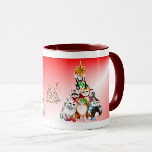 Mok kerstboom Kittens (Voorkant rechts)