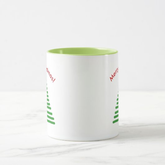 Mok - kerstboom met gebogen tekst (Midden)