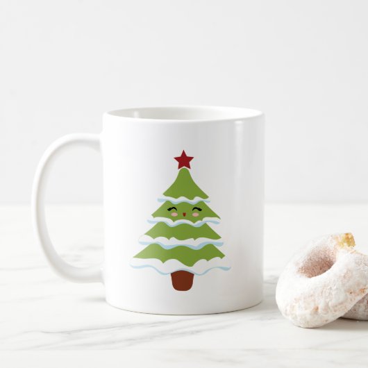 Mok kerstboomstijl Kawaii (Met donut)