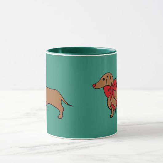 Mok kerstcadeau voor Dachshund Puppy Coffee (Midden)