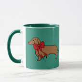 Mok kerstcadeau voor Dachshund Puppy Coffee (Links)