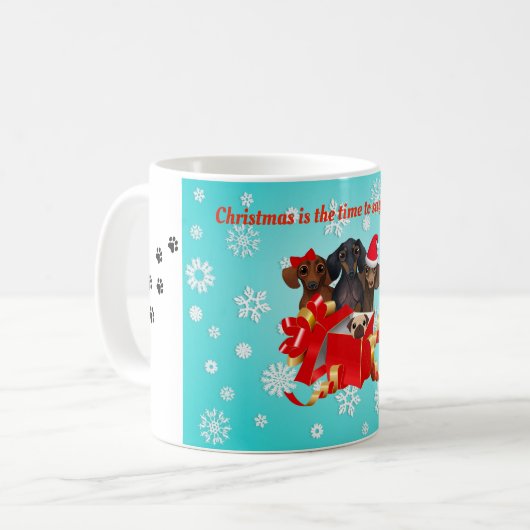 Mok kerstdachshunds Coffee (Voorkant links)