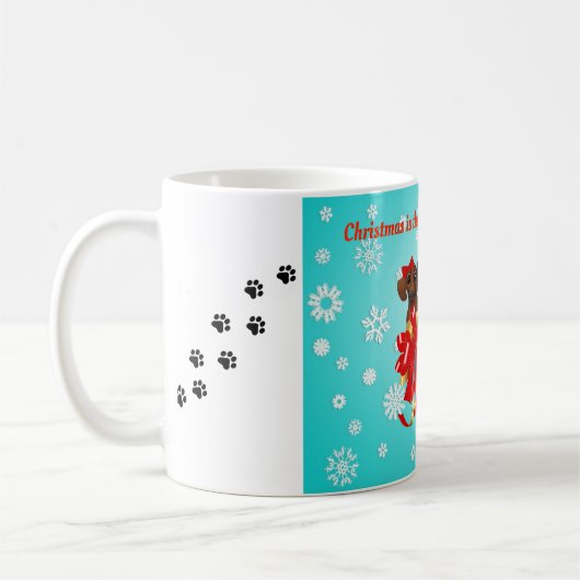 Mok kerstdachshunds Coffee (Links)