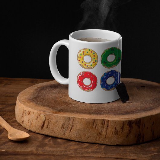 Mok kerstdonuts koffie
