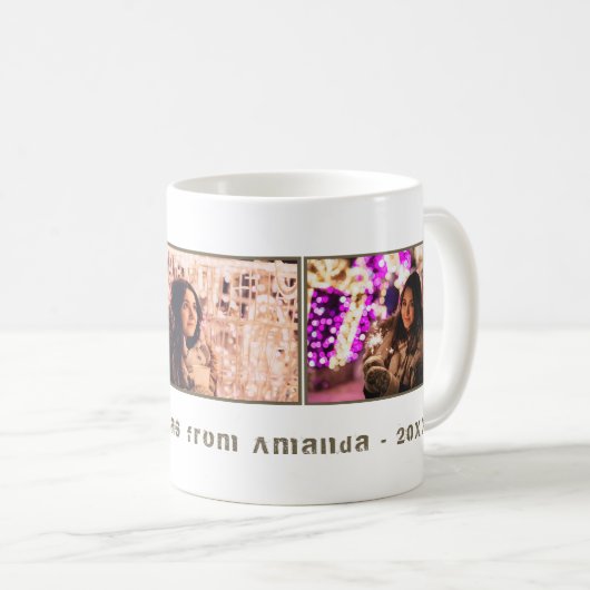 Mok kerstfoto's collage | Moderne feestdag (Voorkant rechts)