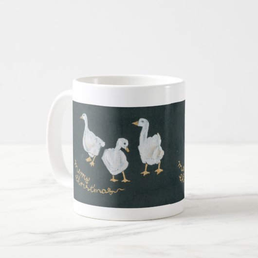 Mok kerstganzen (Voorkant links)